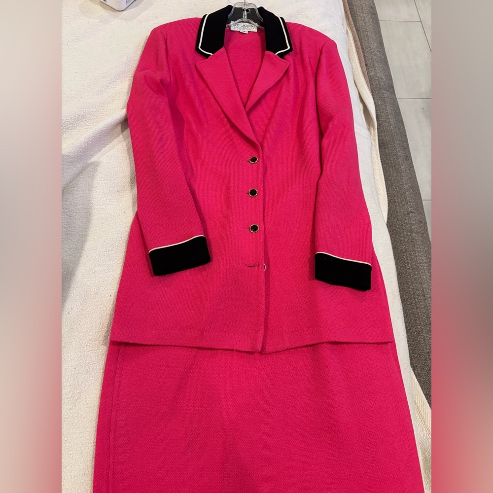 St. John Pink Blazer Dress Structured Elegant